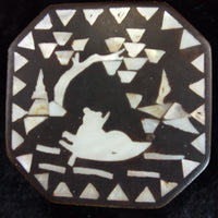 Thumbnail for Antique Chinese Black Lacquer Trinket Box Octagonal with Mother of Pearl Inlay5