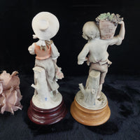 Thumbnail for Capodimonte G Armani Boy & Girl Pair Figurines Signed  chipped Grapes   10