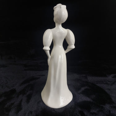 Art Deco Style White Porcelain Figurine Lady with Umbrella  11