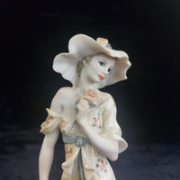 Thumbnail for Rare Giuseppe Armani lady Figurine 1993 Florence Lady Hat Rose Signed 9.5