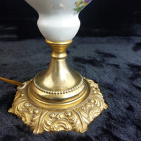 Thumbnail for Stunning Italian Porcelain gold brass Floral Table Lamp antique Decor 17