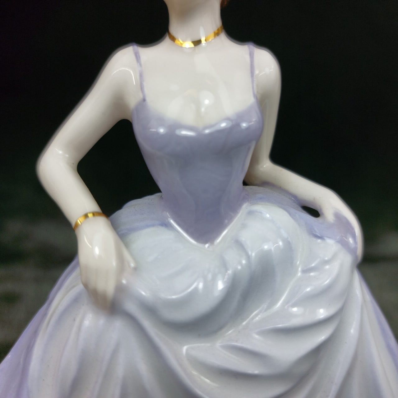 Good Coalport Luck English lady Porcelain by Jack Glynn purple mint condition 3