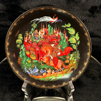 Thumbnail for Royal Grimwades Winton English Hunting Scene Plate & Palekh 1988 Ruslan decor6