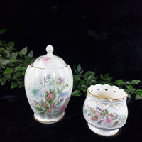 Thumbnail for Aynsley porcelain Wild Tudor 2 set of Lidded Jar & Candle Holder Bone China Made2