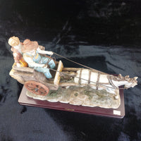 Thumbnail for Large signed Juliana Collection 2000 Horse Carriage Figurine size see Handmade7