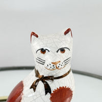 Thumbnail for Rare Staffordshire Style Antique Cat Figurine Pair Hand Painted Mantel Cats 4”10
