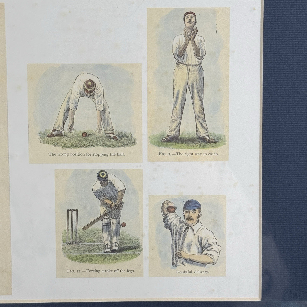 Lucien Davis Cricket Art Print Framed 19thC Illustrations Sport Scene Technique 4