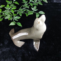 Thumbnail for 1980s Lomonosov Sea Lion Figurine USSR Porcelain - Marine Life Sculpture Glazed.1