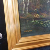 Thumbnail for Original Oil on Canvas River Painting – Signed by E. Walker, Landscape See Pics16