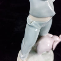 Thumbnail for Retired Charming NAO by Lladró Figurine Girl with Elephant bookcase (1980) figur13