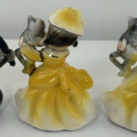 Thumbnail for Vintage Korea Figurines Girl with Cat & Mice Set Hand Painted Ceramic 1950s10