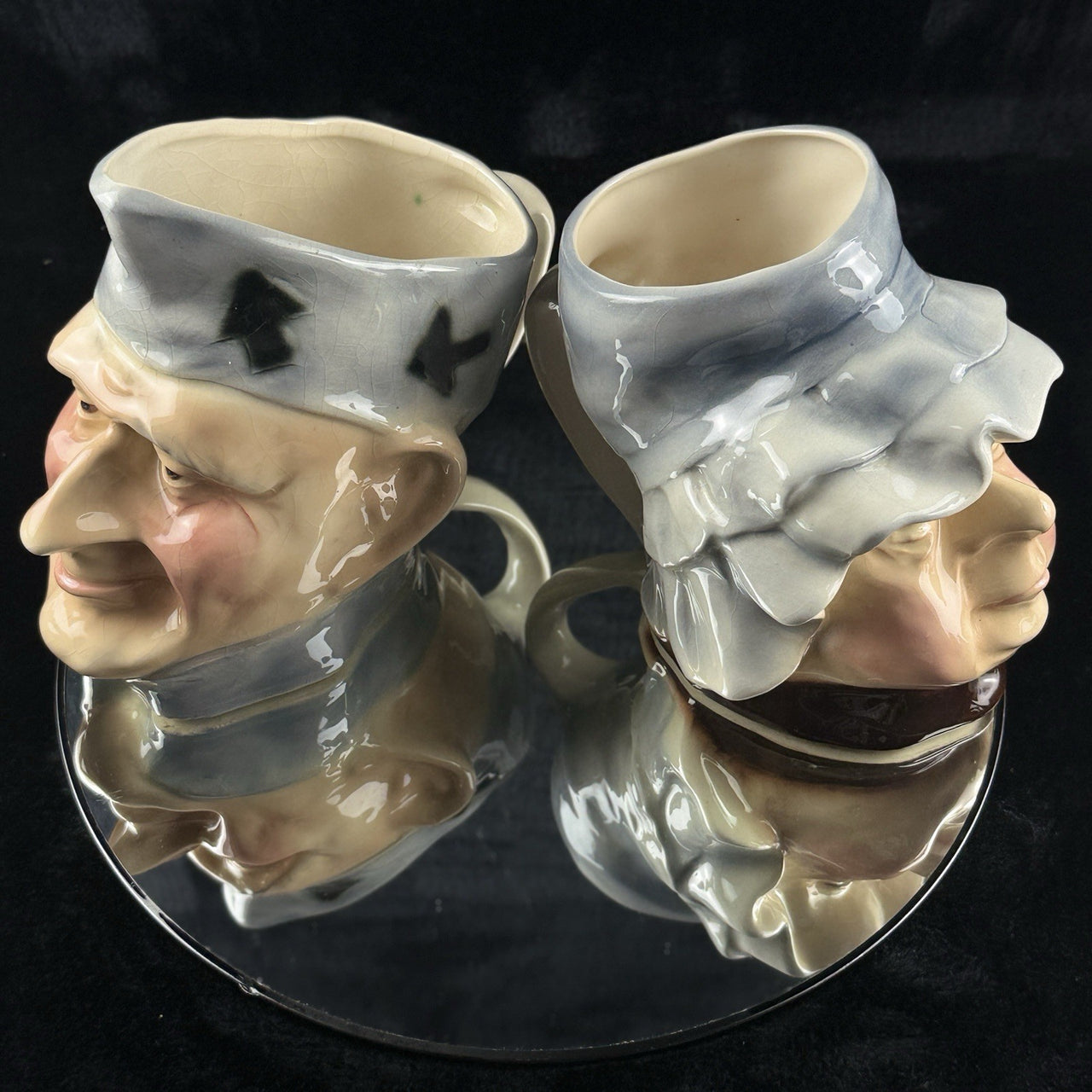 A Pair of Kingston Pottery Hull Dickens Character Jugs “Convid” & “Mrs Bumble”2