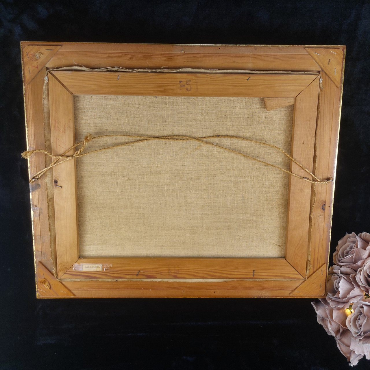 Continental School Gold Framed Print on Canvas Vintage 20"x24" Wall Art Large.11