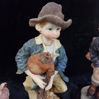 Thumbnail for Domani Pair Figurine scottish boy and skating girl large 34cm Tall decor kids.12