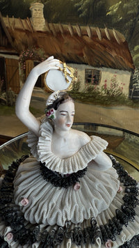 Thumbnail for Very Dresden rare Lace Porcelain Dancer Figurine marked ART Germany see the pic5