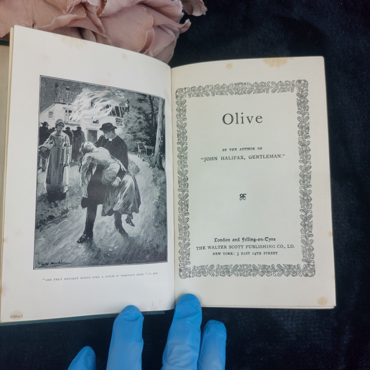Wallace Ben-Hur & Mulock Olive Gilt Edge Books Antique Book 1903  Good Condition7
