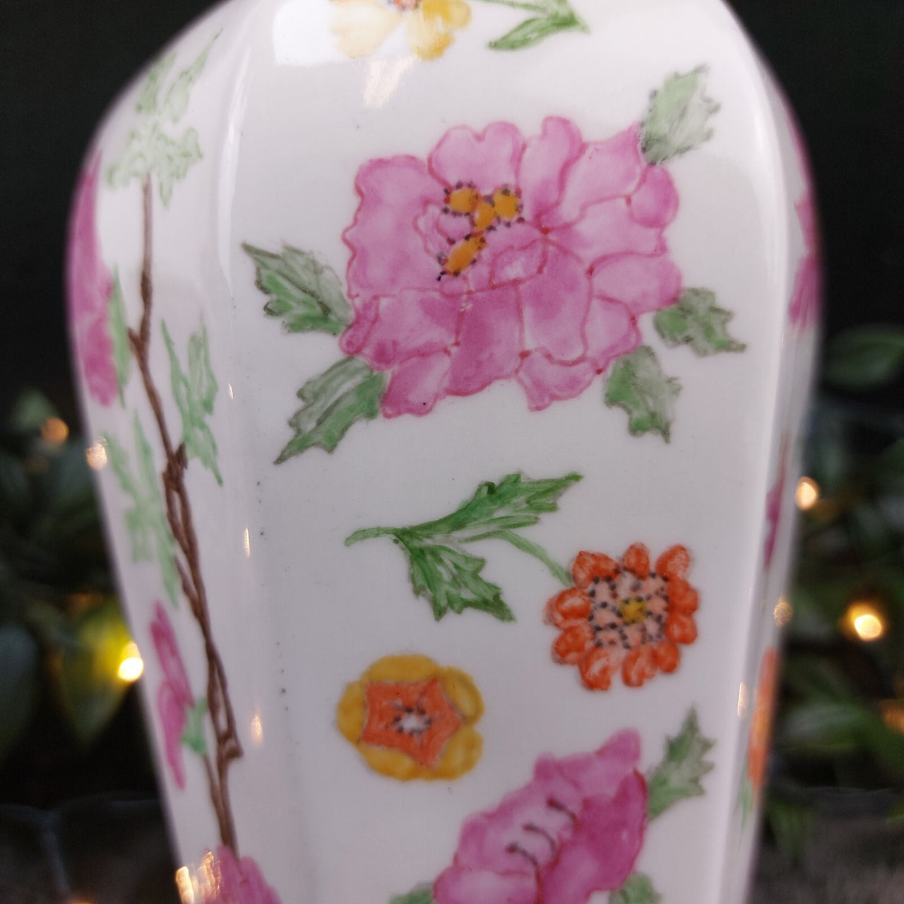 PalmerGinger Jar 1987 Ornoment Interior Deco 9.25" United Kingdom pink decor.10