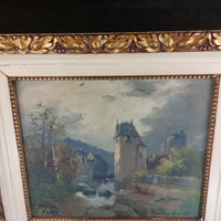 Thumbnail for 19th L. Century Henry Oil painting Castle Study 44×36cm See Gold Frame Antique.4