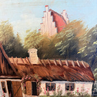 Thumbnail for Original Oil Painting on Canvas Signed Y. Holm - Thatched Landscape Cottages13
