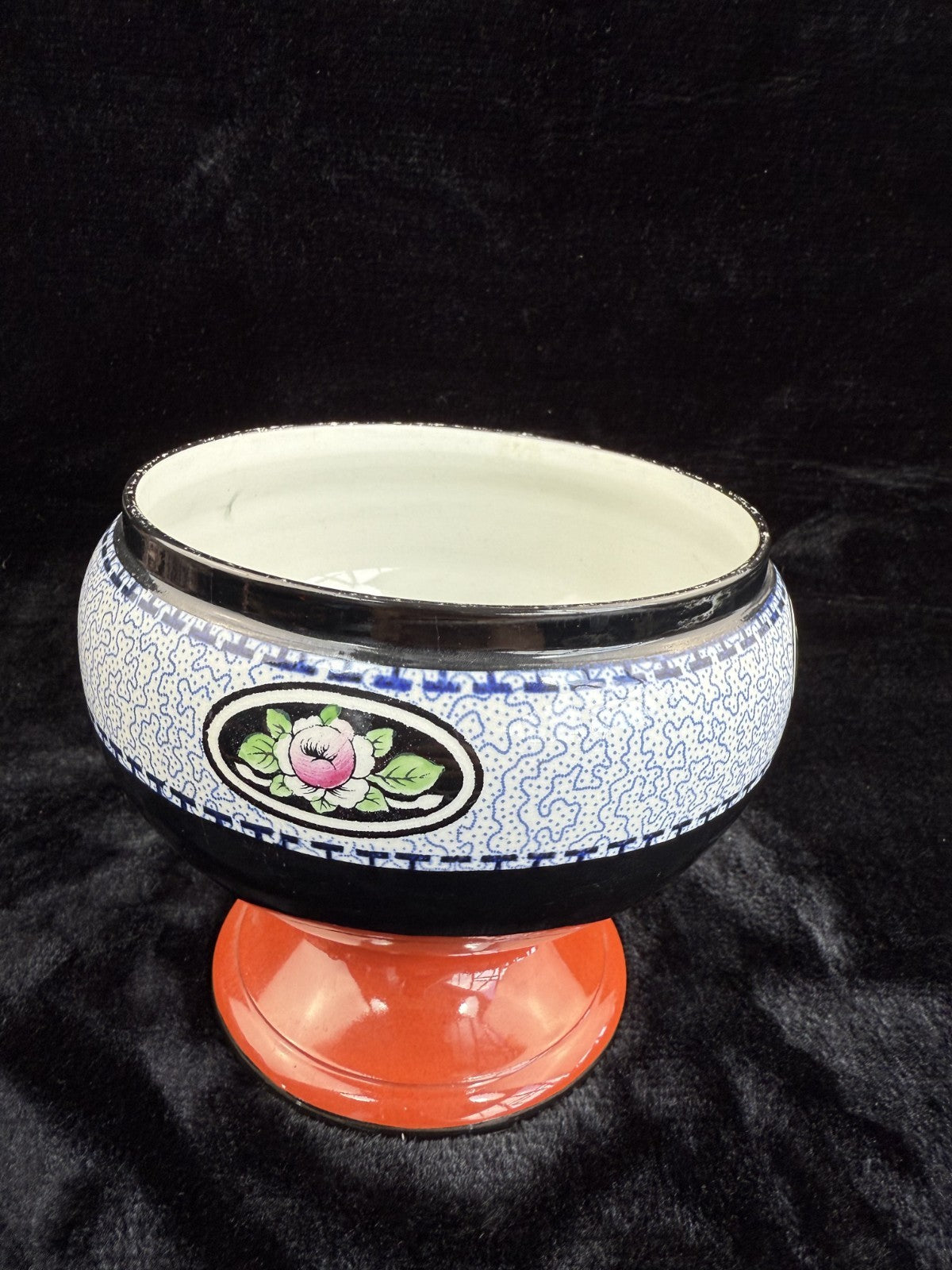 Antique vase S.Hancock & Sons Cimson Ware Burslem England Cache Pot/Bowl onStand5