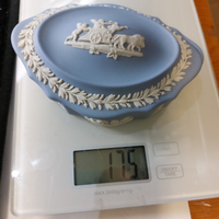 Thumbnail for Wedgwood Jasperware Blue Design Classical Cherub Oval Trinket Box – Vintage12