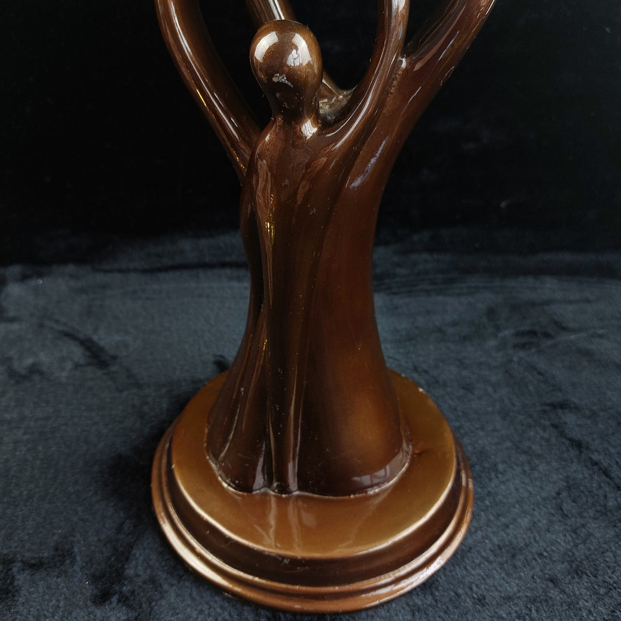 Abstract Family Sculpture Bronze Look Resin Art Figurine Worn Base 28cm China2