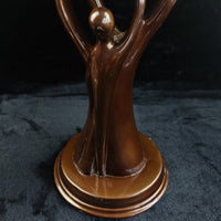 Thumbnail for Abstract Family Sculpture Bronze Look Resin Art Figurine Worn Base 28cm China2