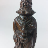 Thumbnail for Antique Style Chinese Qing Dynasty Nanmu Wood Carved Figure  Robed Staff 6