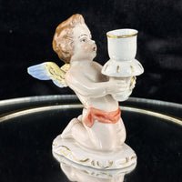 Thumbnail for Antique German Dresden Cherub Figurine Candle Holder Winged Putto 3.5” Repaired1