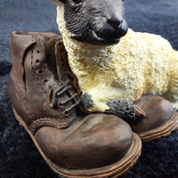 Thumbnail for Border Arts Fine Black Faced Lamb & Boots Figurine 2.5 in 2000 On The Farm Resin8