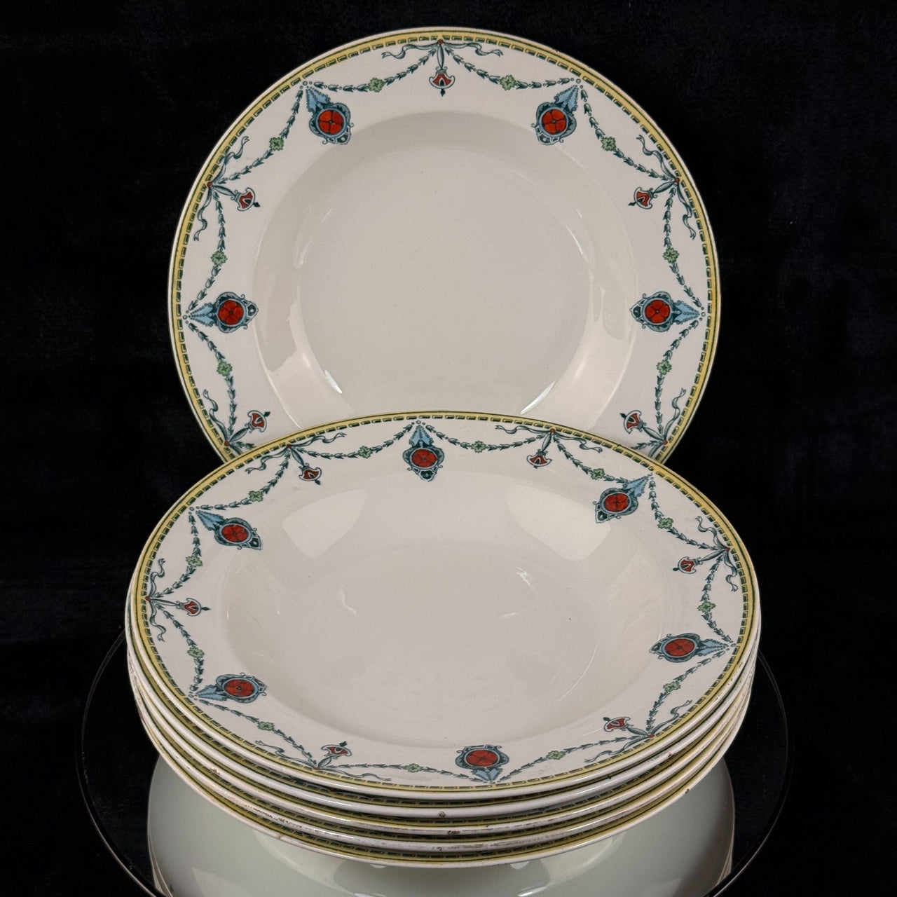 Set of 6 Vintage/Antique Devon Ware (S. F. & Co.) CECIL Shallow Bowls Ornament13