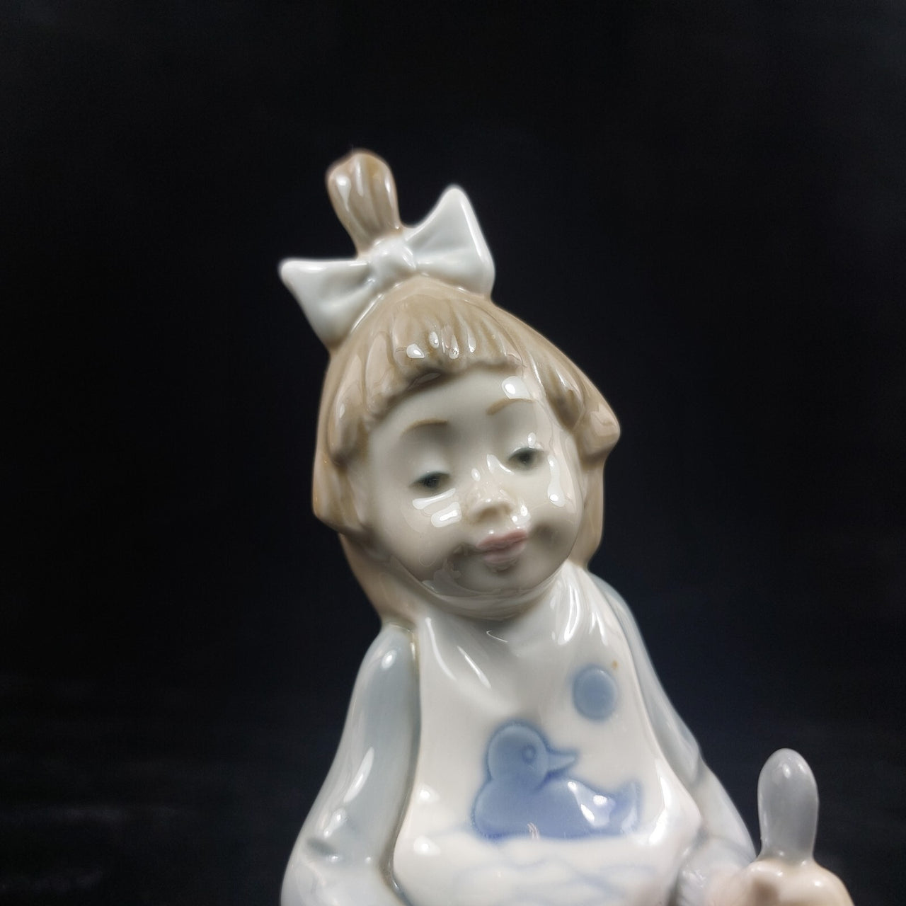 NAO Lladro"Soup by Time" Figurine Baby Girl w Spoon & Bowl kidsroom decor Lladró10