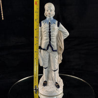Thumbnail for Antique Porcelain Colonial Figurine White Blue Gold Trim 11