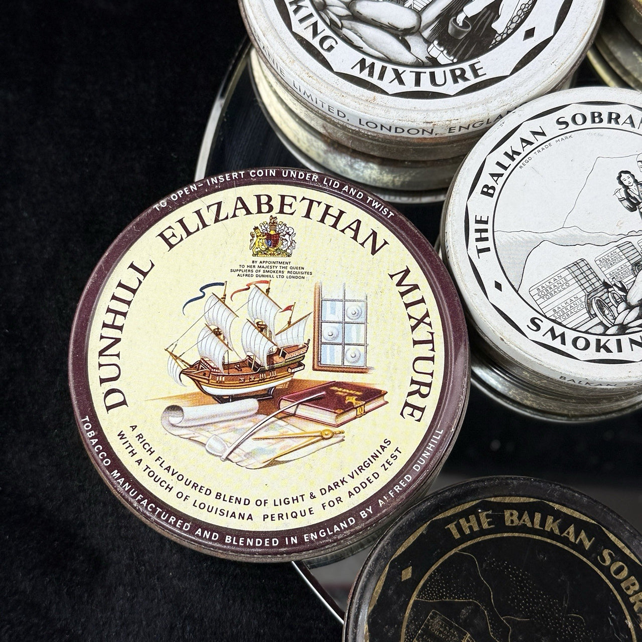 Rare 10* Dunhill Balkan Sobranie Smoking Tobacco Tin Lot Vintage Collectible UK1