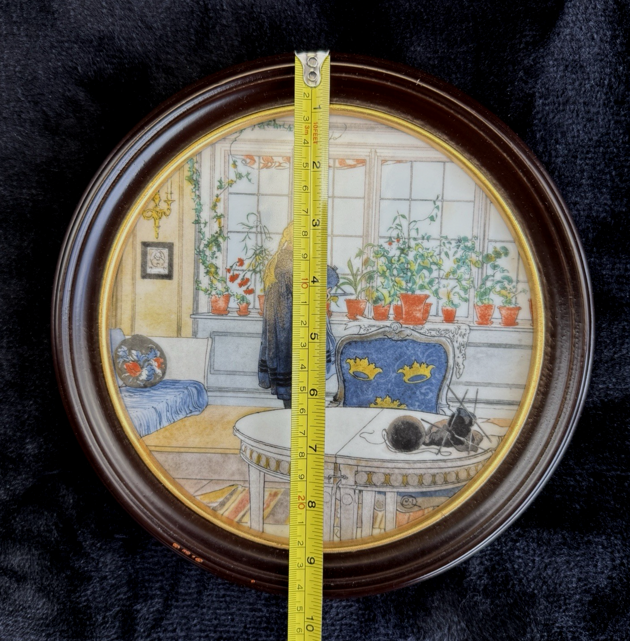 Royal Copenhagen Carl Larsson Flowers on the Windowsill Framed Porcelain Plate9