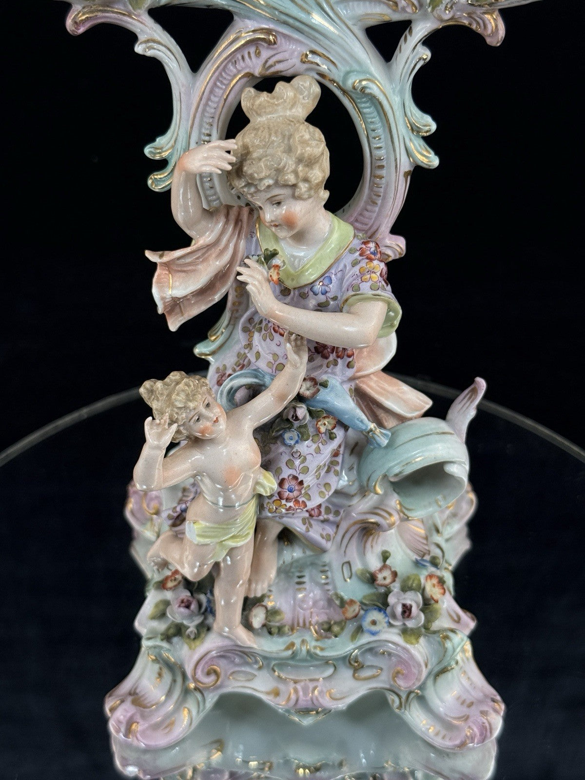 Antique 1800s Sitzendorf Dresden Meissen Sty Porcelain Candelabra Rococo See Pic12