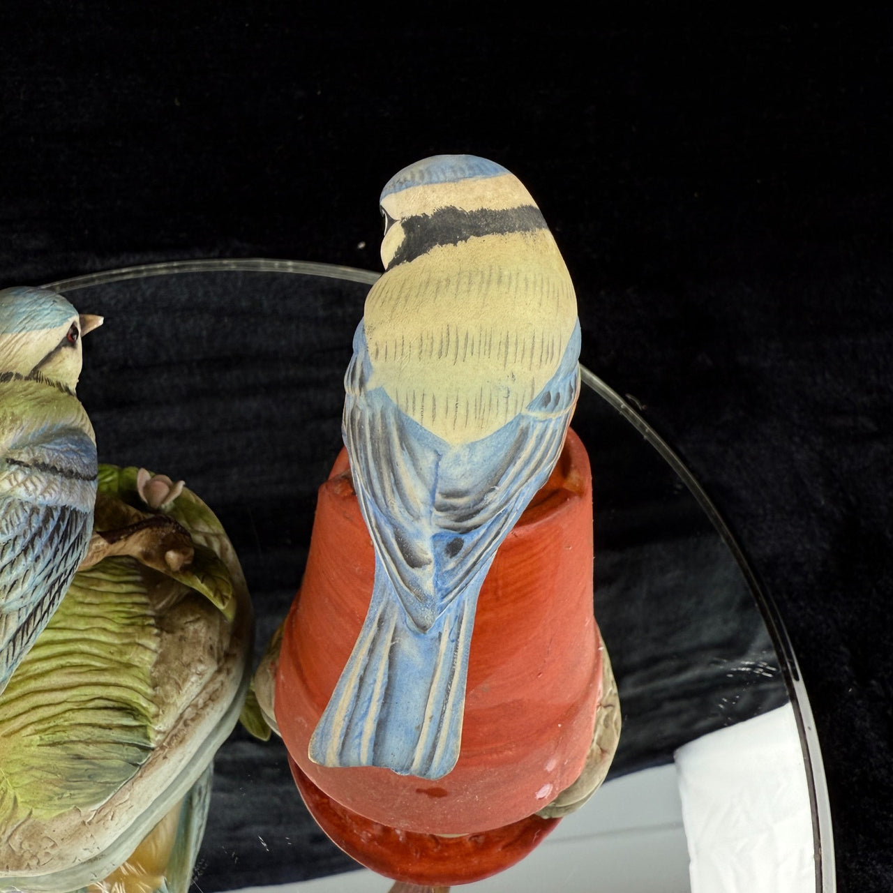 Alfretto Porcelain Tit Blue Bird Figurines Set of 2 Collectors Series 7" Medium.14