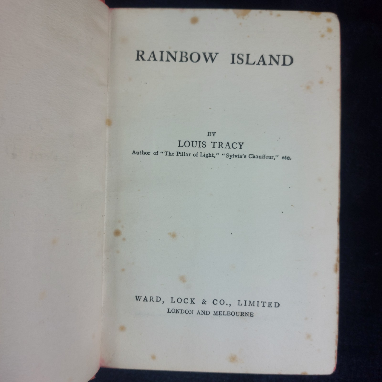 1926  Rainbow Island Louis Tracy Acceptable Worn Adventure Novel Damaged Cover 4