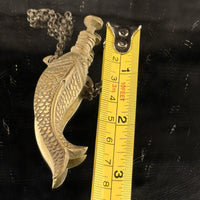 Thumbnail for Antique Brass Fish Snuff Box Perfume Bottle with Chain Handcrafted China   8