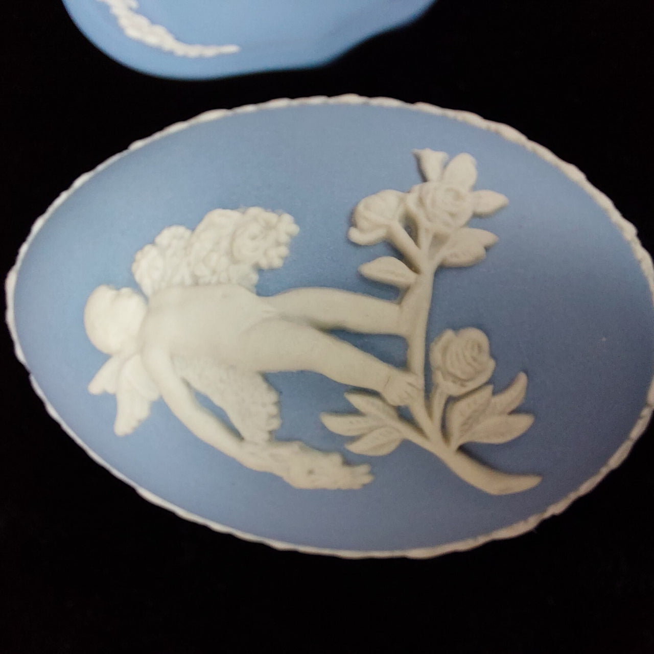 Wedgwood Blue Jasperware Pin & Trinket Egg Dish see pictures Vase United Kingdom5