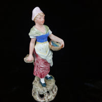 Thumbnail for Antique Figurine Couple Wittmann & Roth Wife & Fisherman Figurines Porcelain7