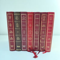 Thumbnail for Reader’s Digest Condensed 1980s Books Set x7 Red Leatherette Bookshelf Deco0
