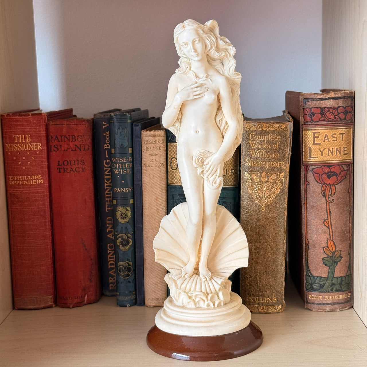 Birth of Venus Figurine gift 10.5" Resin w Shell Base Classical Nude Aphrodite.8