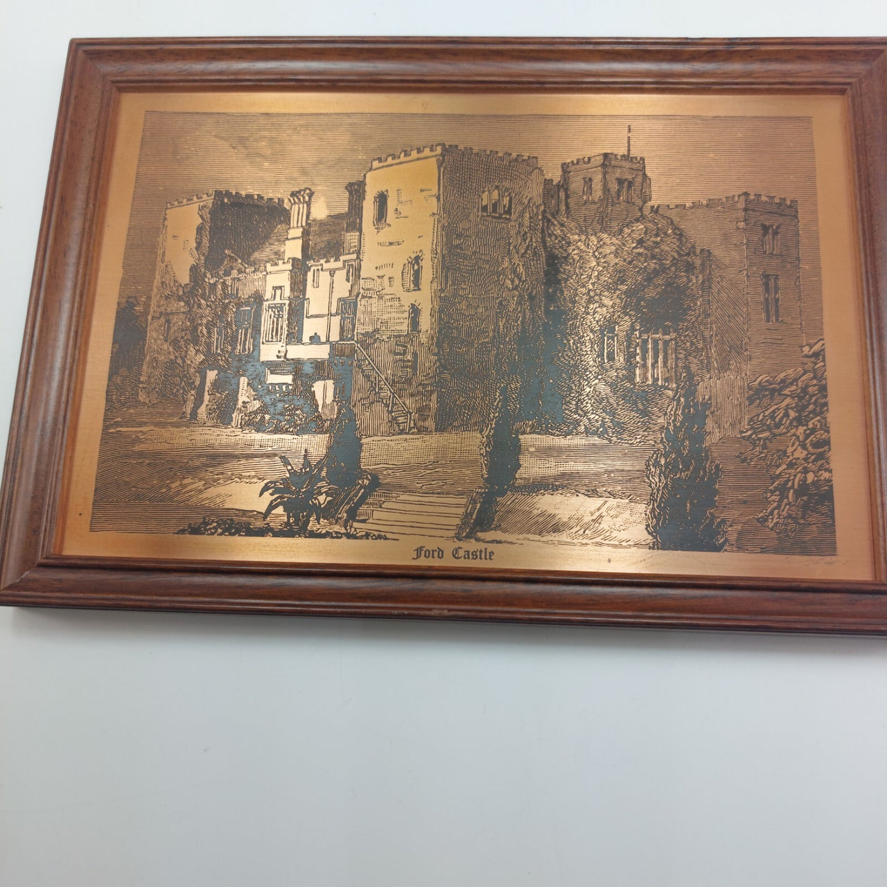 Ford Vintage Castle - Copper Etching Framed- Historical Landscape 24x17.5 cm1