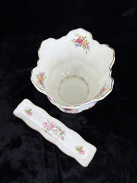 Thumbnail for Stunning St. George & Kenall Fine Bone China Floral vase and Tray Set England.9