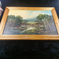Thumbnail for Original Oil on Canvas River Painting – Signed by E. Walker, Landscape See Pics17