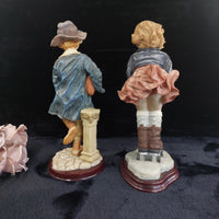 Thumbnail for Domani Pair Figurine scottish boy and skating girl large 34cm Tall decor kids.7