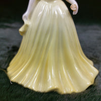 Thumbnail for Porcelain Coalport stunning lady Figurine yellow - Cindy Mint collectable 4