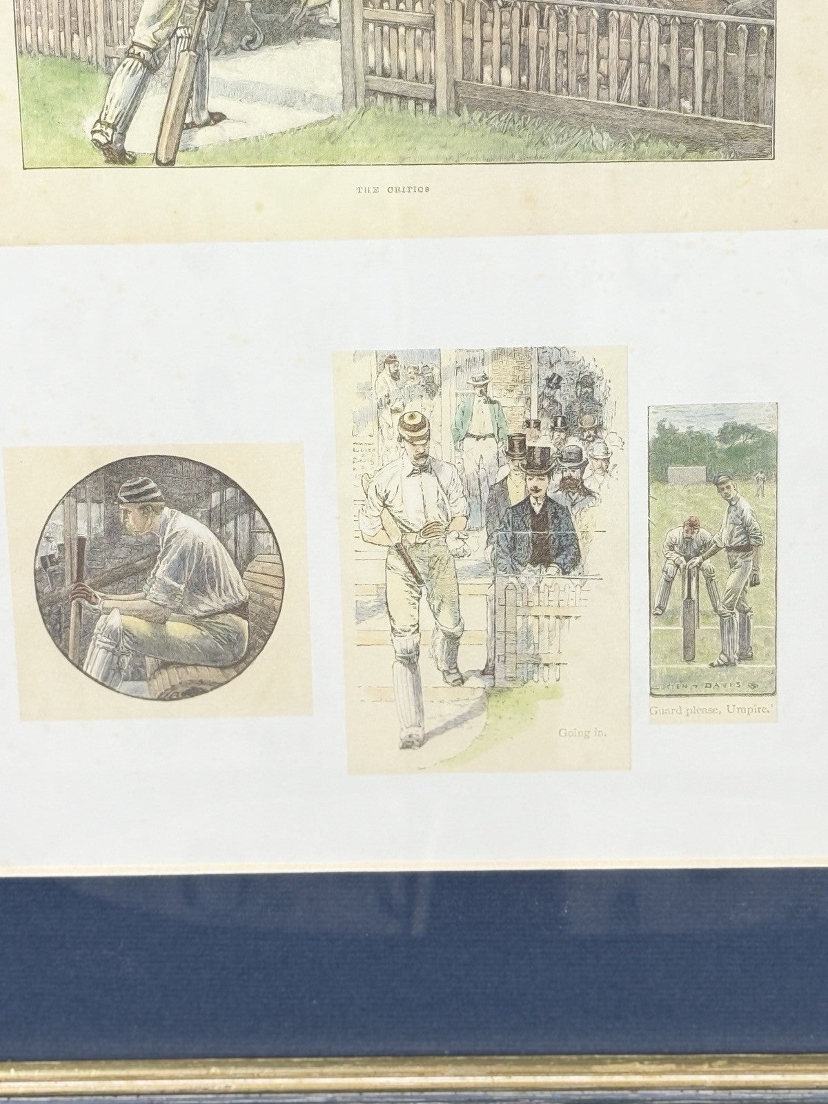 Lucien Davis The Critics Cricket Print Framed 19thC Humour & Technique Scenes3
