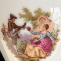 Thumbnail for Pair of La Reine Limoges Porcelain Vases Gold Gilt Romantic Courting Couple4